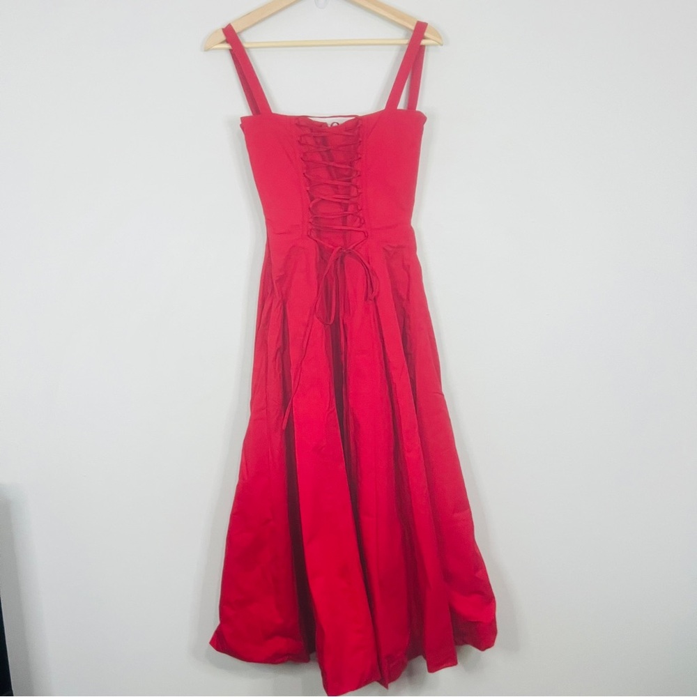 House of CB Carmen red Rose Bustier Vibrant Red Midi Dress size small plus cup - Picture 7 of 14